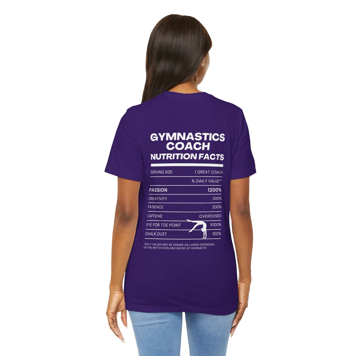 Gymnastics Coach Nutrition Facts Funny Tee | Perfect Gift for Coaches, Workout Tee, Fitness Apparel, Team Spirit, Gym Life Shirt