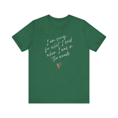 Funny Sorry for What I Said in the Weeds T-Shirt - Restaurant Worker Tee - Server Chef Bartender Life Humor - Bella Canvas Unisex Crewneck