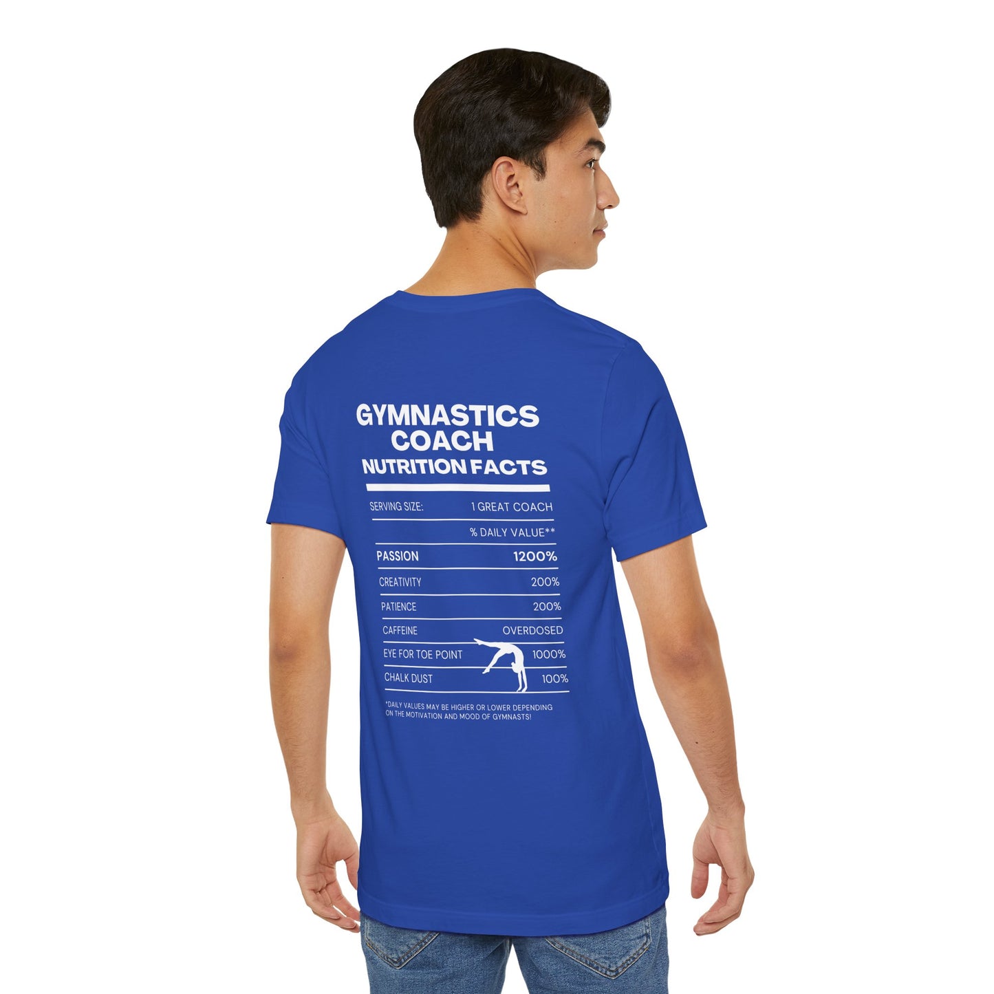 Gymnastics Coach Nutrition Facts Funny Tee | Perfect Gift for Coaches, Workout Tee, Fitness Apparel, Team Spirit, Gym Life Shirt