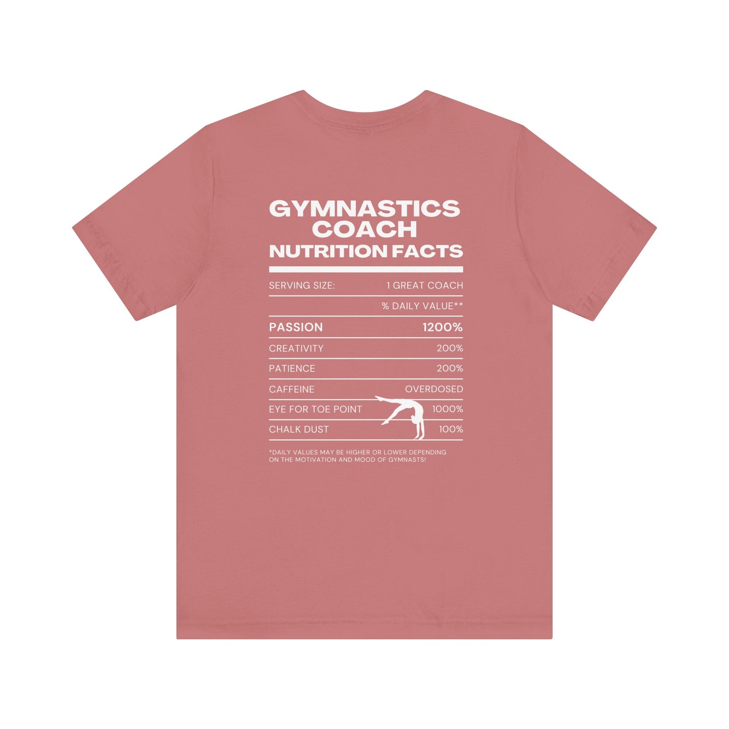 Gymnastics Coach Nutrition Facts Funny Tee | Perfect Gift for Coaches, Workout Tee, Fitness Apparel, Team Spirit, Gym Life Shirt