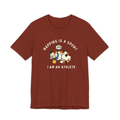 Nap Lovers Unisex Tee | Napping is a Sport | Funny Cat Shirt, Pet Lover Gift, Relaxation T-Shirt, Gift for Cat Owners