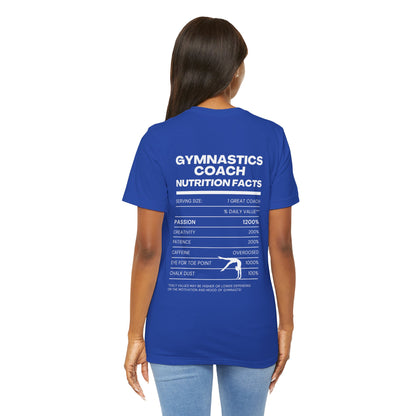 Gymnastics Coach Nutrition Facts Funny Tee | Perfect Gift for Coaches, Workout Tee, Fitness Apparel, Team Spirit, Gym Life Shirt