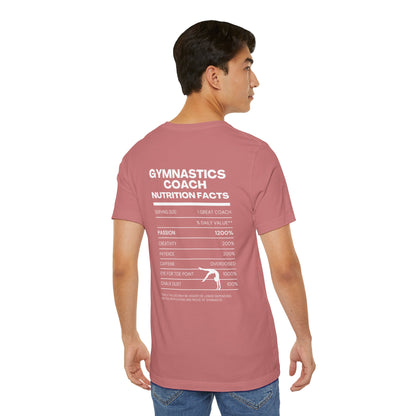 Gymnastics Coach Nutrition Facts Funny Tee | Perfect Gift for Coaches, Workout Tee, Fitness Apparel, Team Spirit, Gym Life Shirt