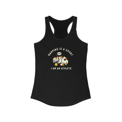 Napping Is A Sport & I'm An Athlete Calico Cat Gold Medal Workout Top, Fitness Shirt, Gym Tank, Yoga Tank, Running Tank, Cute