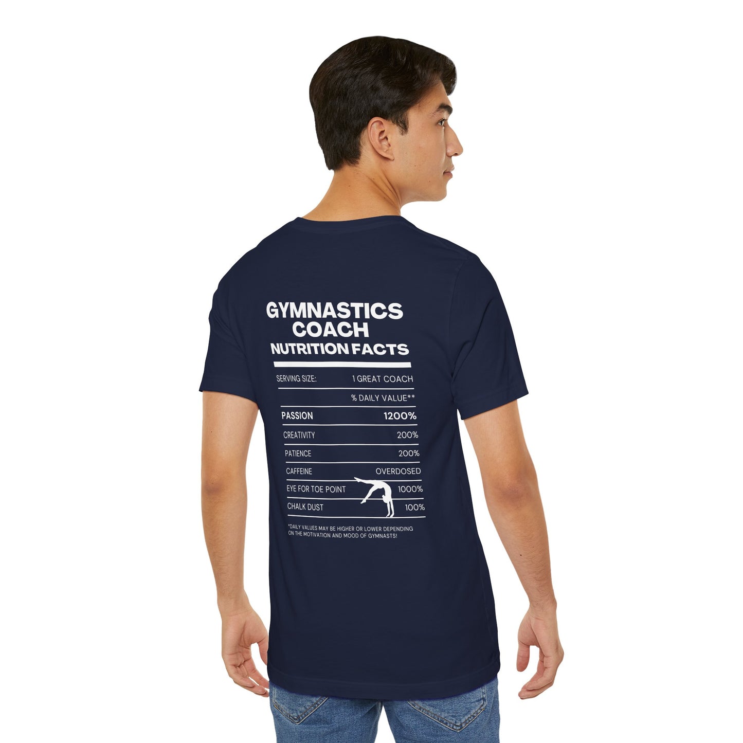 Gymnastics Coach Nutrition Facts Funny Tee | Perfect Gift for Coaches, Workout Tee, Fitness Apparel, Team Spirit, Gym Life Shirt