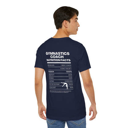 Gymnastics Coach Nutrition Facts Funny Tee | Perfect Gift for Coaches, Workout Tee, Fitness Apparel, Team Spirit, Gym Life Shirt
