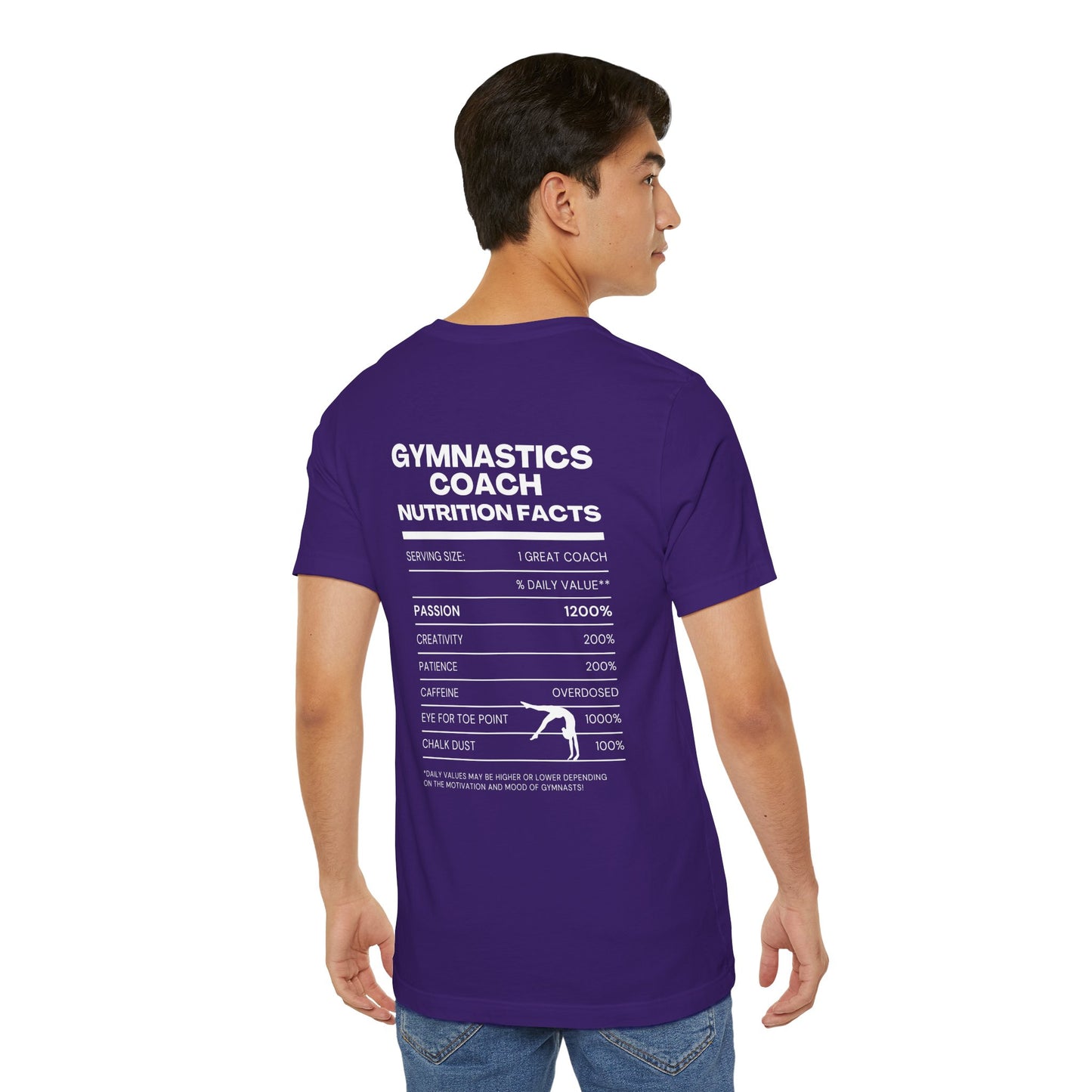 Gymnastics Coach Nutrition Facts Funny Tee | Perfect Gift for Coaches, Workout Tee, Fitness Apparel, Team Spirit, Gym Life Shirt