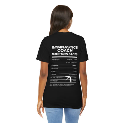 Gymnastics Coach Nutrition Facts Funny Tee | Perfect Gift for Coaches, Workout Tee, Fitness Apparel, Team Spirit, Gym Life Shirt