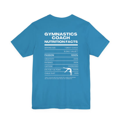 Gymnastics Coach Nutrition Facts Funny Tee | Perfect Gift for Coaches, Workout Tee, Fitness Apparel, Team Spirit, Gym Life Shirt