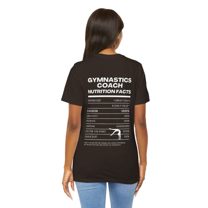 Gymnastics Coach Nutrition Facts Funny Tee | Perfect Gift for Coaches, Workout Tee, Fitness Apparel, Team Spirit, Gym Life Shirt