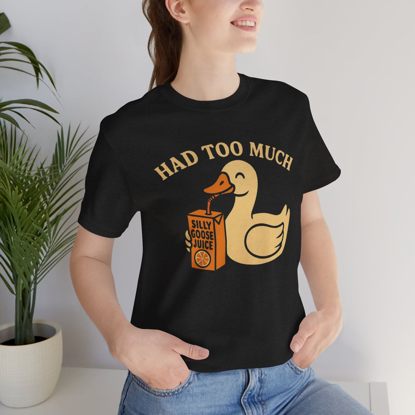 Funny Duck Tee | Had Too Much Silly Goose Juice T-Shirt, Quirky Quacky Graphic Tee, Humor Shirt Unisex Bella Canvas
