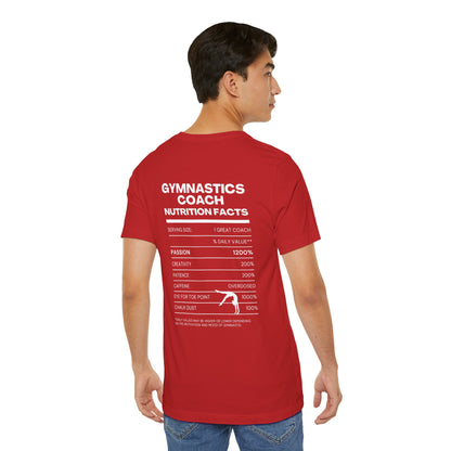 Gymnastics Coach Nutrition Facts Funny Tee | Perfect Gift for Coaches, Workout Tee, Fitness Apparel, Team Spirit, Gym Life Shirt