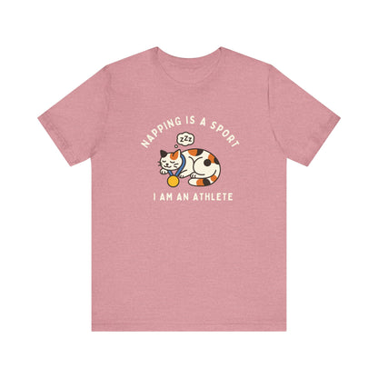 Nap Lovers Unisex Tee | Napping is a Sport | Funny Cat Shirt, Pet Lover Gift, Relaxation T-Shirt, Gift for Cat Owners