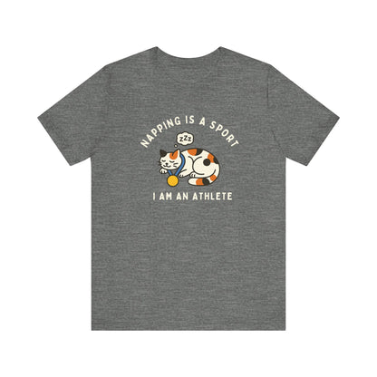 Nap Lovers Unisex Tee | Napping is a Sport | Funny Cat Shirt, Pet Lover Gift, Relaxation T-Shirt, Gift for Cat Owners