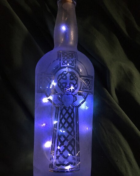 Your Design or Photo - Custom Lighted Etched/Frosted Wine Liquor Bottle Lamp