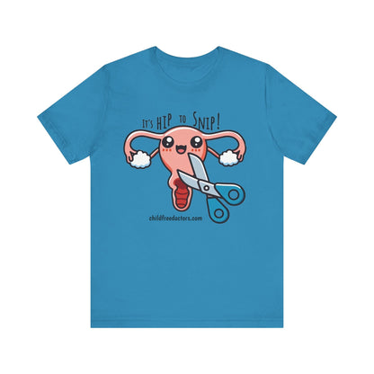 It's Hip to Snip Supporting ChildFreeDoctors.com Bella Canvas Unisex Jersey Short Sleeve Tee