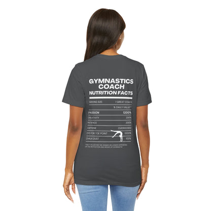 Gymnastics Coach Nutrition Facts Funny Tee | Perfect Gift for Coaches, Workout Tee, Fitness Apparel, Team Spirit, Gym Life Shirt