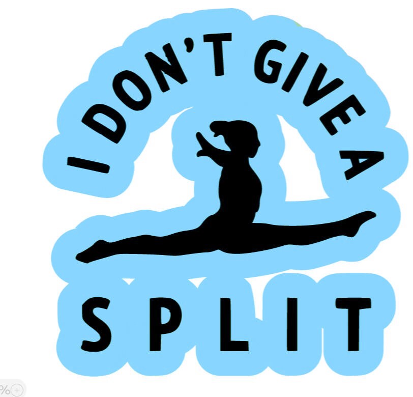 2 I Don't Give A Split Gymnastics Sticker Decal Multiple Colors - Dance Acro Cheer Gymnast Funny (2 Per Order)