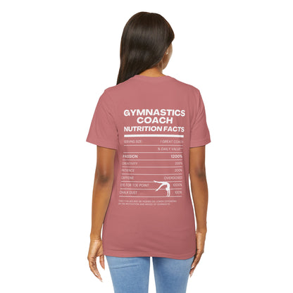 Gymnastics Coach Nutrition Facts Funny Tee | Perfect Gift for Coaches, Workout Tee, Fitness Apparel, Team Spirit, Gym Life Shirt
