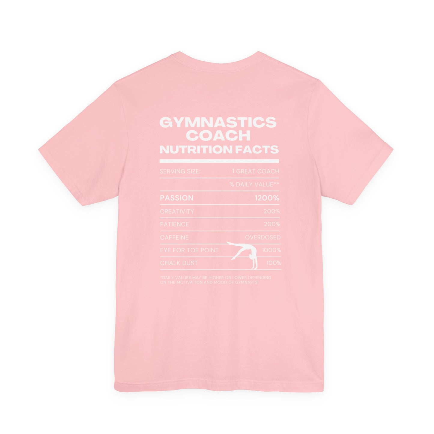Gymnastics Coach Nutrition Facts Funny Tee | Perfect Gift for Coaches, Workout Tee, Fitness Apparel, Team Spirit, Gym Life Shirt