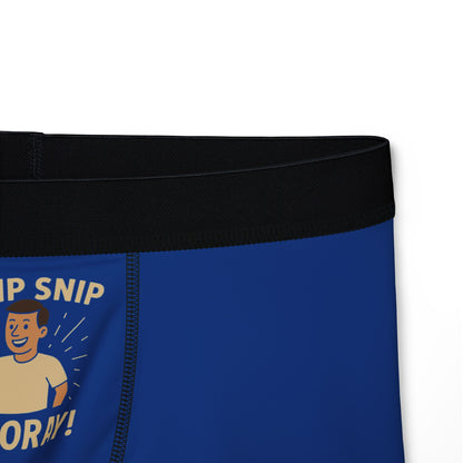 Fun Men's Boxers - Snip Snip Hooray! - Comfy Underwear for Vasectomies, Sterile Men, Joke Novelty Gift, Couples Gift,