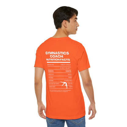 Gymnastics Coach Nutrition Facts Funny Tee | Perfect Gift for Coaches, Workout Tee, Fitness Apparel, Team Spirit, Gym Life Shirt