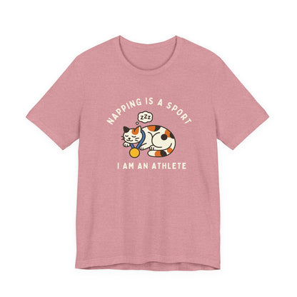 Nap Lovers Unisex Tee | Napping is a Sport | Funny Cat Shirt, Pet Lover Gift, Relaxation T-Shirt, Gift for Cat Owners