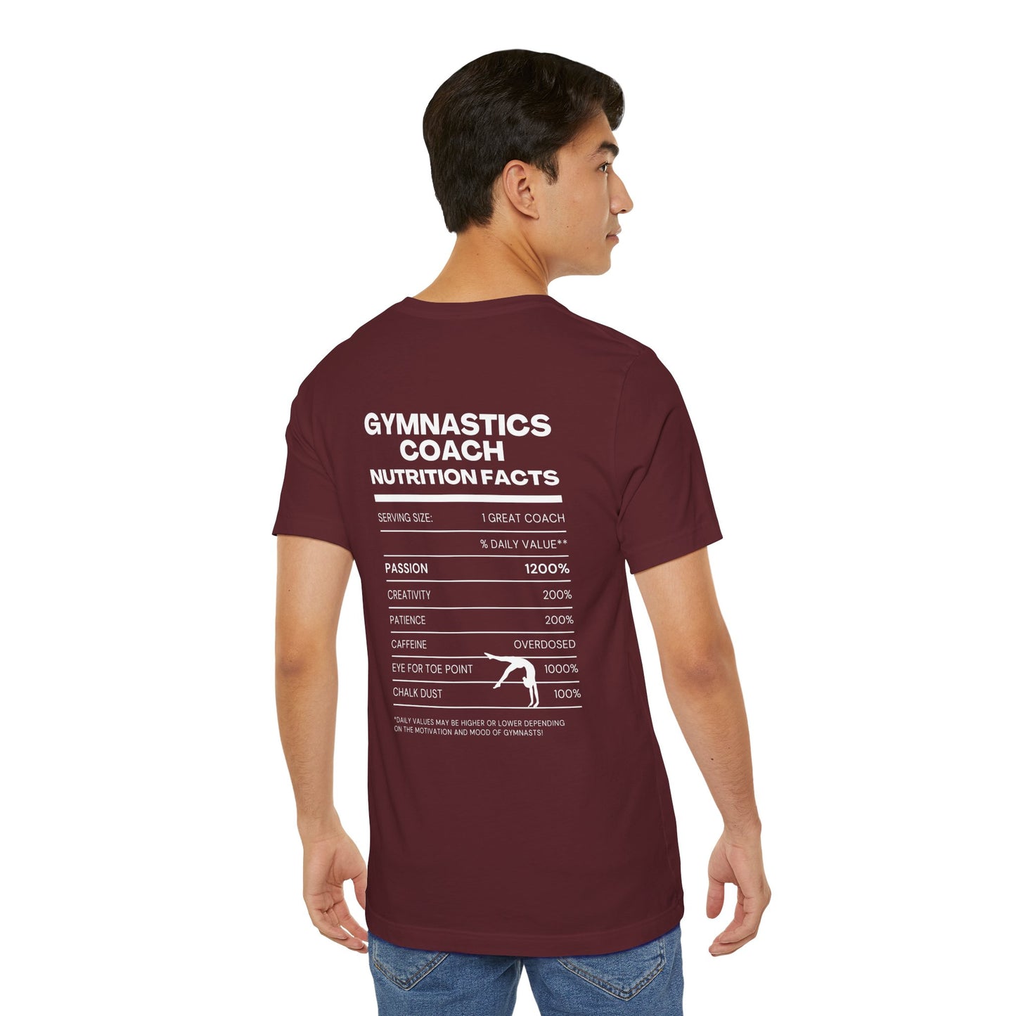 Gymnastics Coach Nutrition Facts Funny Tee | Perfect Gift for Coaches, Workout Tee, Fitness Apparel, Team Spirit, Gym Life Shirt