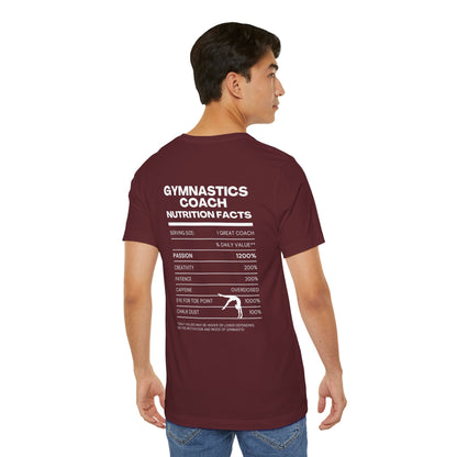 Gymnastics Coach Nutrition Facts Funny Tee | Perfect Gift for Coaches, Workout Tee, Fitness Apparel, Team Spirit, Gym Life Shirt