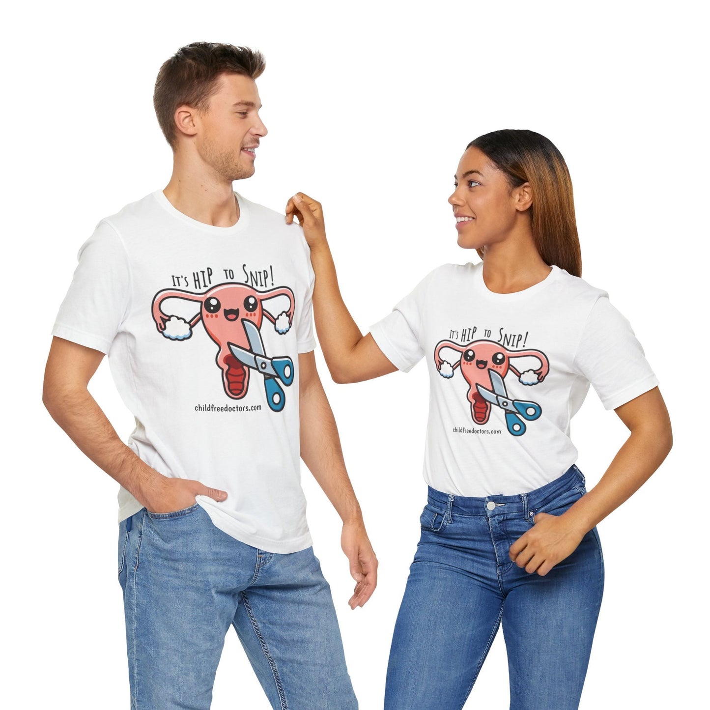 It's Hip to Snip Supporting ChildFreeDoctors.com Bella Canvas Unisex Jersey Short Sleeve Tee