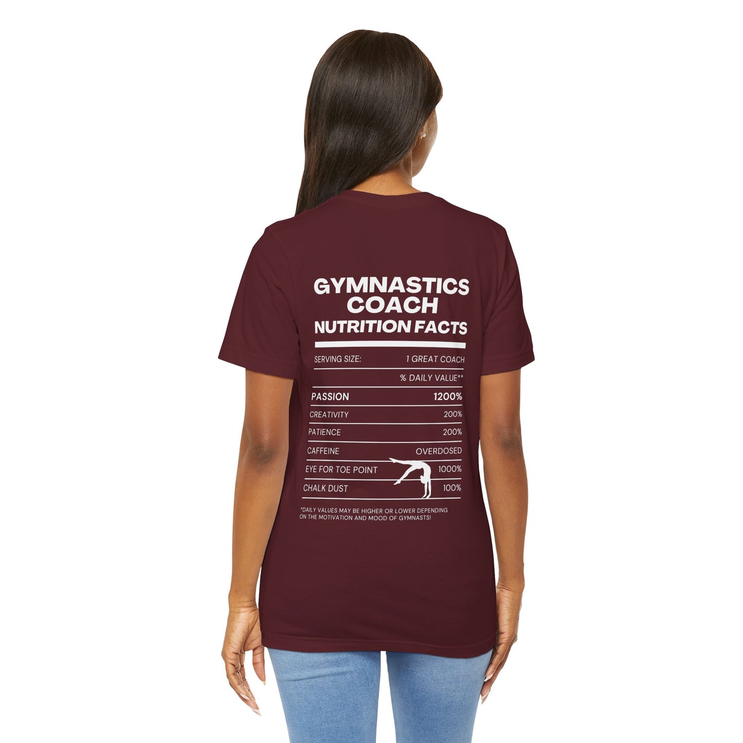Gymnastics Coach Nutrition Facts Funny Tee | Perfect Gift for Coaches, Workout Tee, Fitness Apparel, Team Spirit, Gym Life Shirt