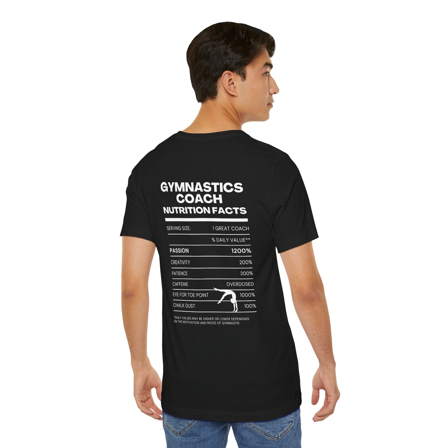 Gymnastics Coach Nutrition Facts Funny Tee | Perfect Gift for Coaches, Workout Tee, Fitness Apparel, Team Spirit, Gym Life Shirt