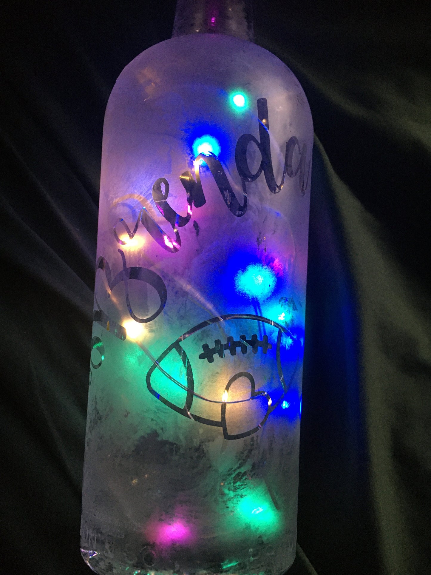 Your Design or Photo - Custom Lighted Etched/Frosted Wine Liquor Bottle Lamp