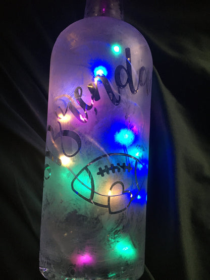 Your Design or Photo - Custom Lighted Etched/Frosted Wine Liquor Bottle Lamp