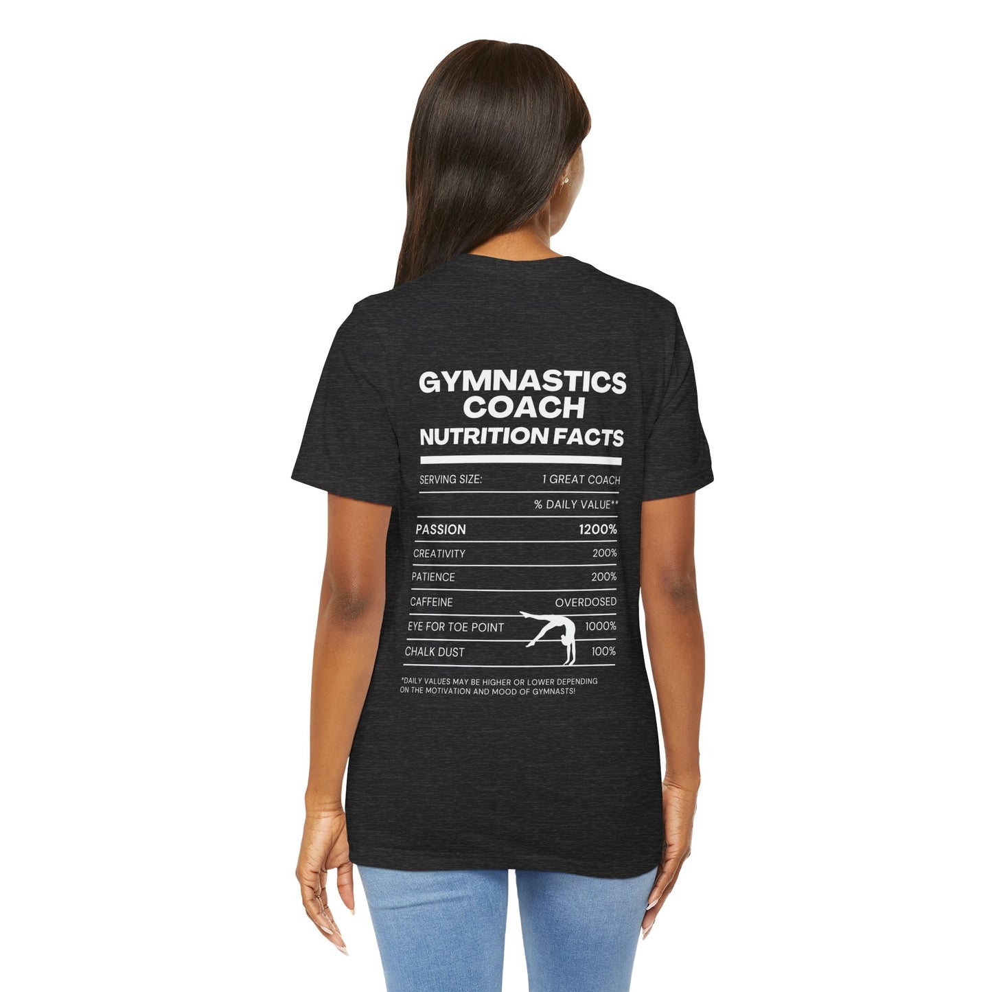 Gymnastics Coach Nutrition Facts Funny Tee | Perfect Gift for Coaches, Workout Tee, Fitness Apparel, Team Spirit, Gym Life Shirt