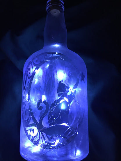 Your Design or Photo - Custom Lighted Etched/Frosted Wine Liquor Bottle Lamp