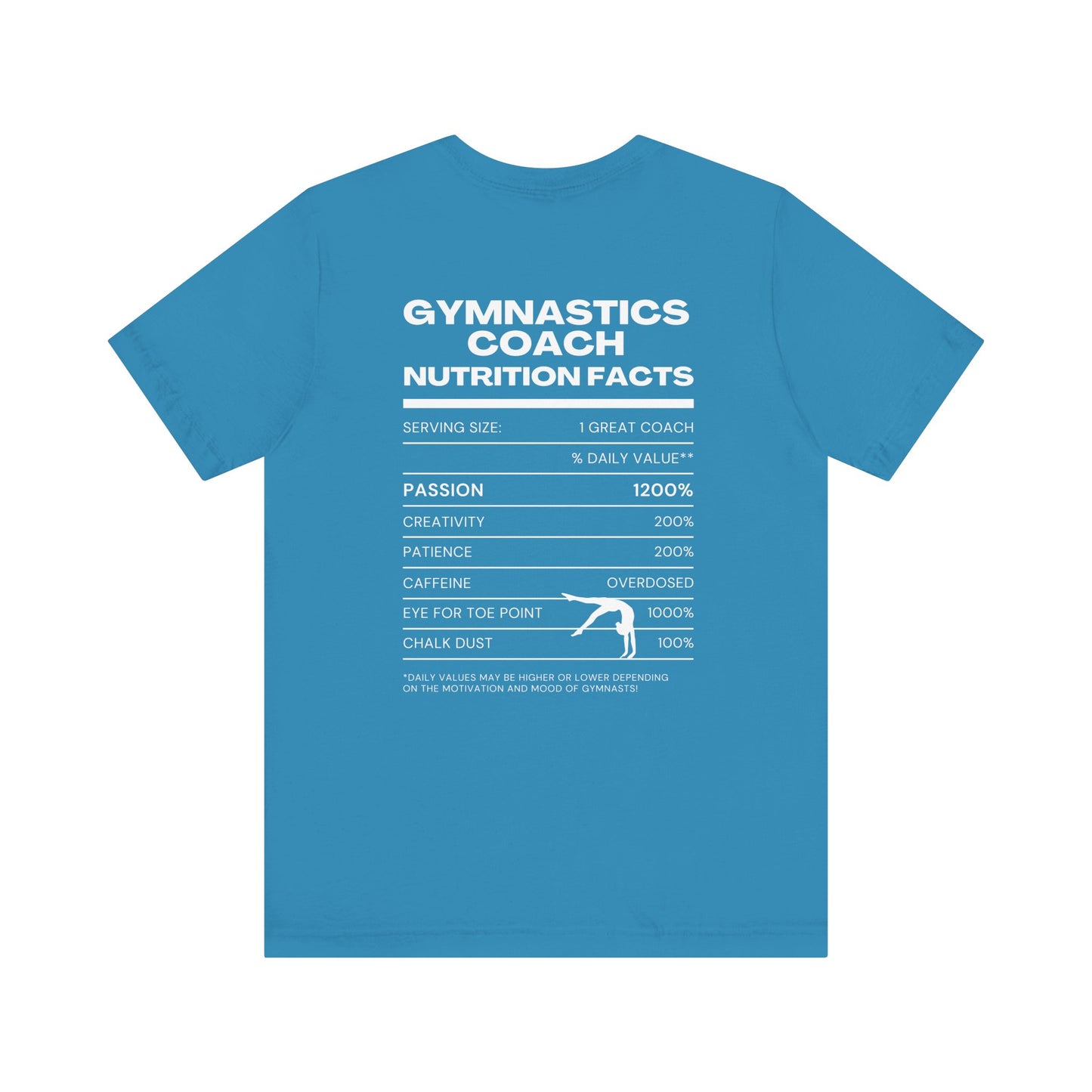 Gymnastics Coach Nutrition Facts Funny Tee | Perfect Gift for Coaches, Workout Tee, Fitness Apparel, Team Spirit, Gym Life Shirt