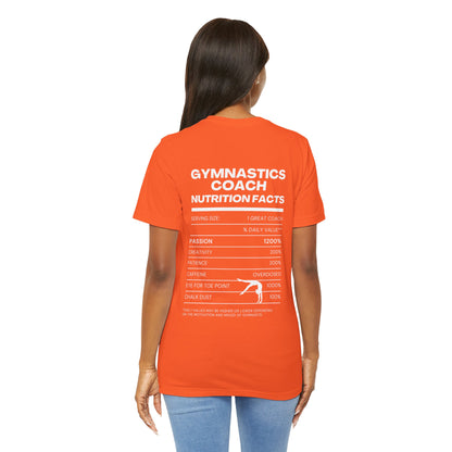 Gymnastics Coach Nutrition Facts Funny Tee | Perfect Gift for Coaches, Workout Tee, Fitness Apparel, Team Spirit, Gym Life Shirt