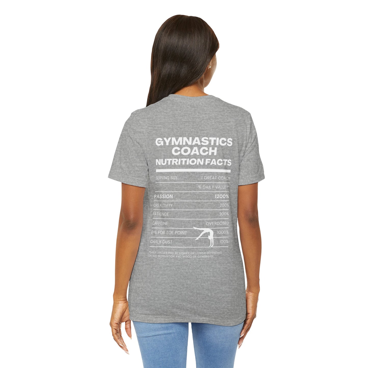 Gymnastics Coach Nutrition Facts Funny Tee | Perfect Gift for Coaches, Workout Tee, Fitness Apparel, Team Spirit, Gym Life Shirt