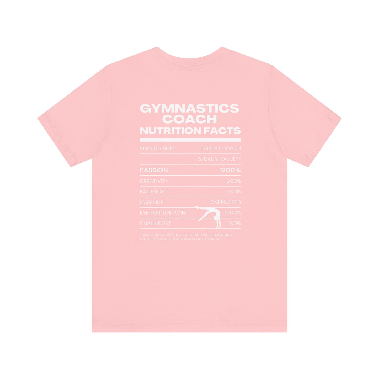 Gymnastics Coach Nutrition Facts Funny Tee | Perfect Gift for Coaches, Workout Tee, Fitness Apparel, Team Spirit, Gym Life Shirt