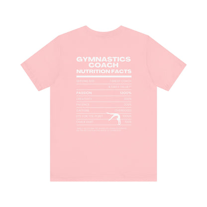 Gymnastics Coach Nutrition Facts Funny Tee | Perfect Gift for Coaches, Workout Tee, Fitness Apparel, Team Spirit, Gym Life Shirt