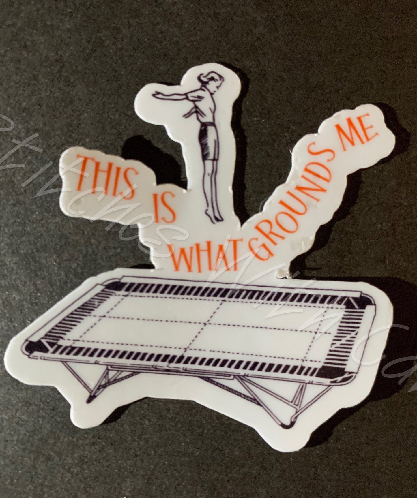 This Is What Grounds Me Trampoline T&T Gymnastics Pun Funny Sticker (2)