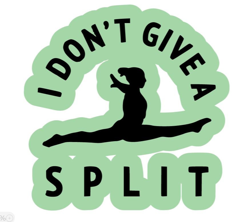 2 I Don't Give A Split Gymnastics Sticker Decal Multiple Colors - Dance Acro Cheer Gymnast Funny (2 Per Order)