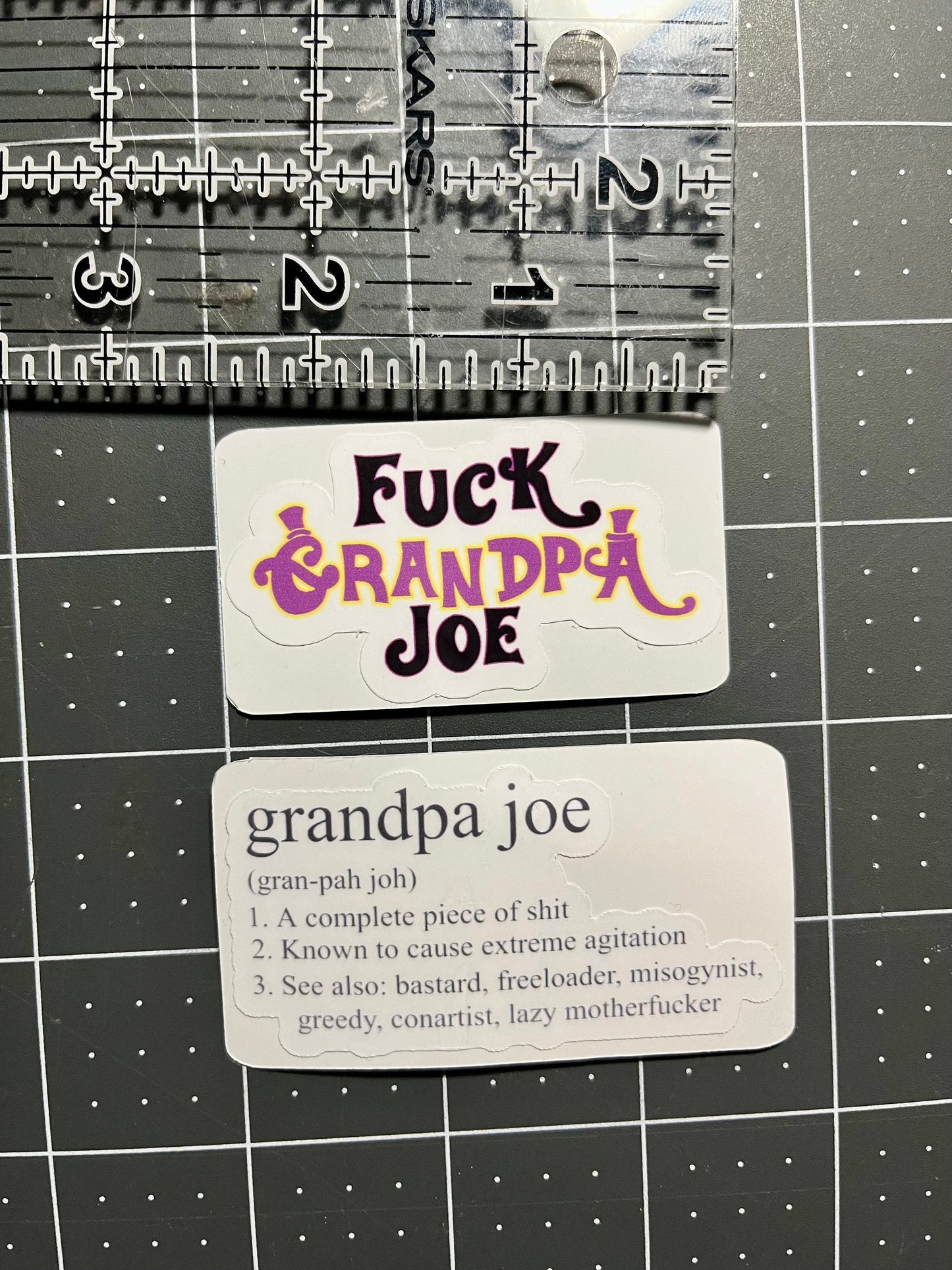 The Fuck Grandpa Joe from Willy Wonka Sticker Pack (2)