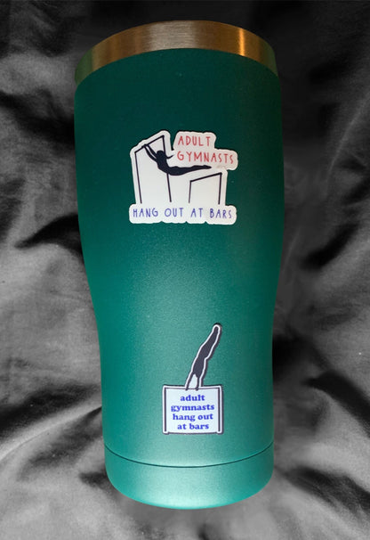 Adult Gymnasts Hang Out At Bars Funny Gymnastics Sticker Mens Womens